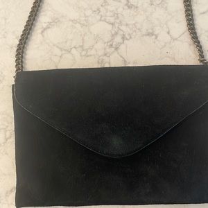 JCrew black suede purse
